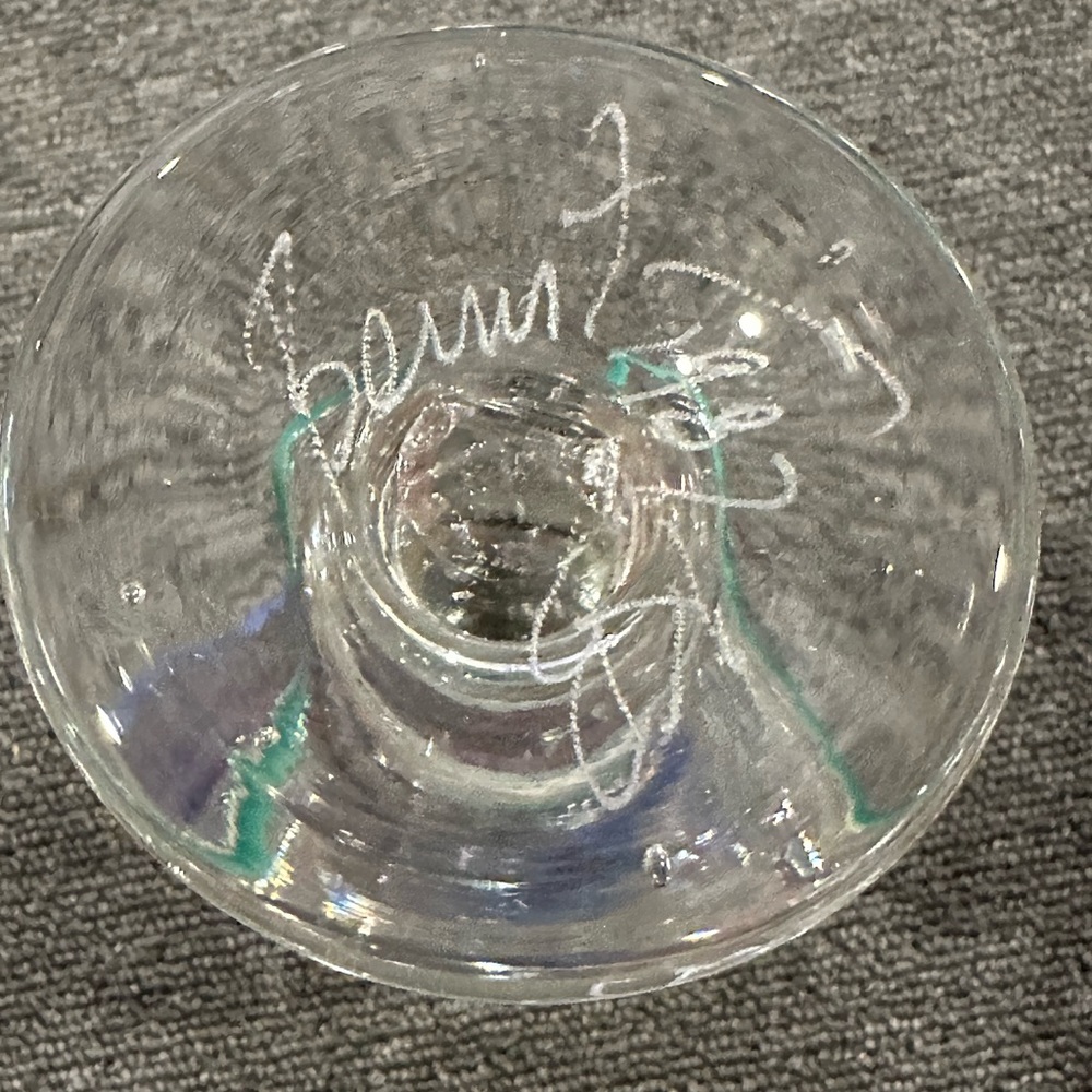 Bernstein Art Glass Goblets, Stemware, Vintage Art Glass Face Signed - Picture 9 of 11